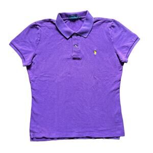 Banana Republic Girls Youth Size XL Polo Shirt Pony Logo Slim Fit Purple Preppy